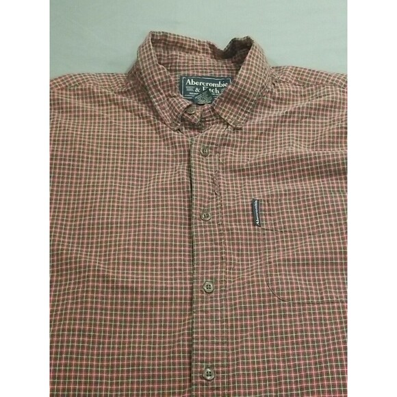 Abercrombie & Fitch Red Checkered Casual Button Down Shirt - Picture 3 of 11